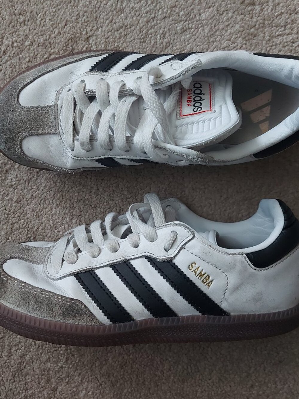 adidas Samba OG GS Youth Size 3 White Black Gum Sneakers IF1944